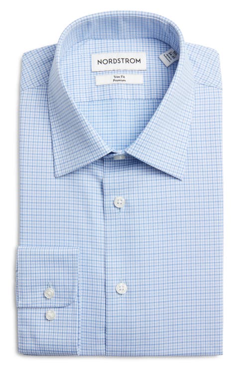 Trim Fit Premium Check Linen Button-Up Shirt (Big & Tall)