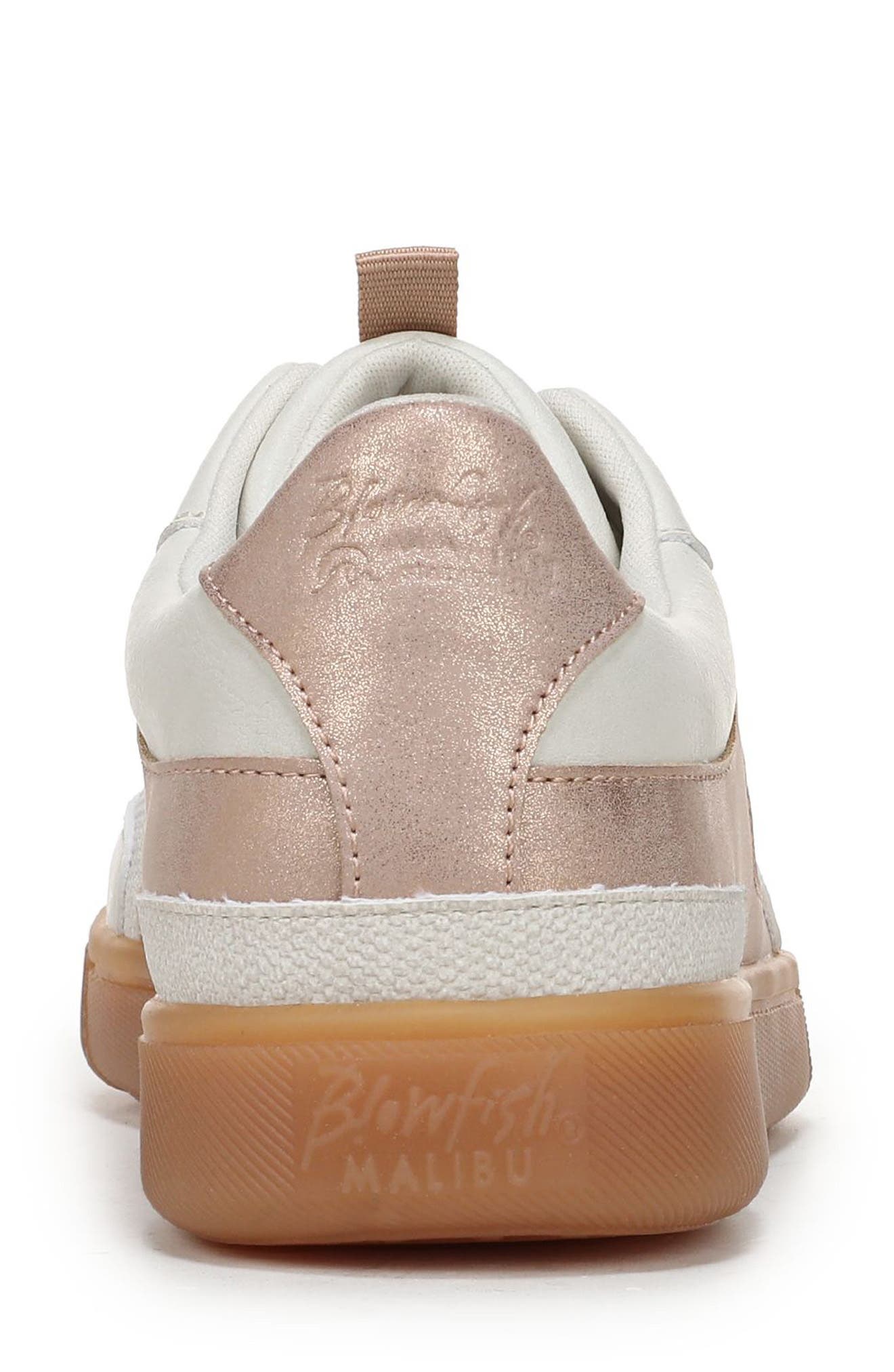 Blowfish Malibu Tastic Sneaker, Alternate, color, White / Rose Gold Faux Leather