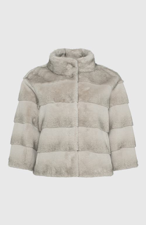 Lyla Grant Fur-free Mink (faux Fur) Jacket In Gray