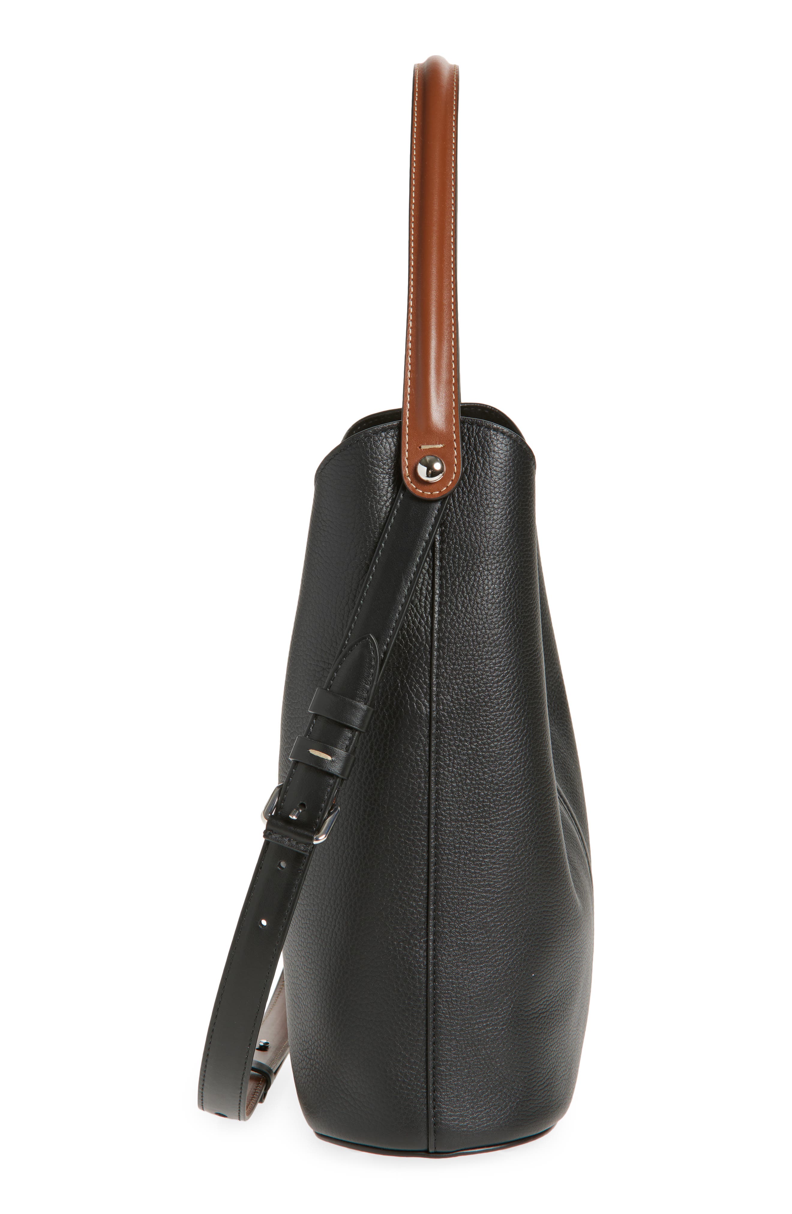 Maison Margiela Dress-age Leather Hobo Bag, Alternate, color, 