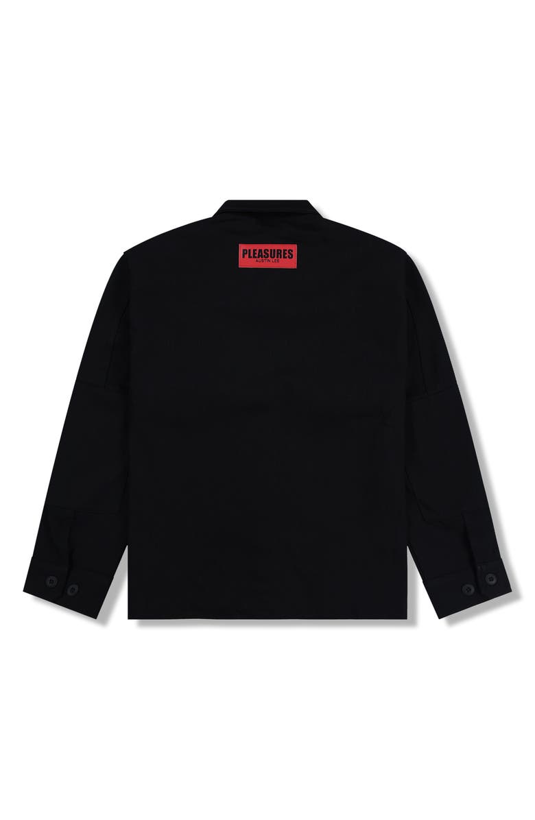 PLEASURES x Austin Lee Horse Graphic Denim Shirt Jacket, Alternate, color, 