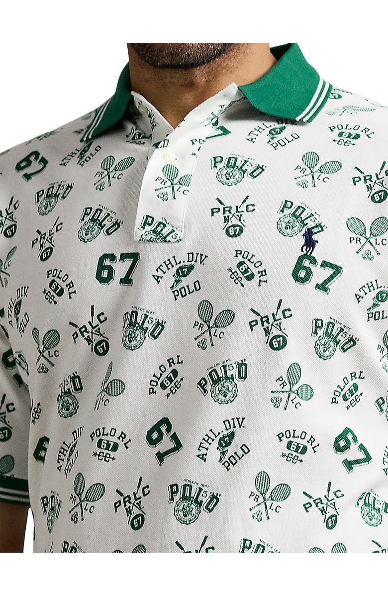 Polo Ralph Lauren Big & Tall Printed Mesh Polo Shirt, Alternate, color, Athletic White