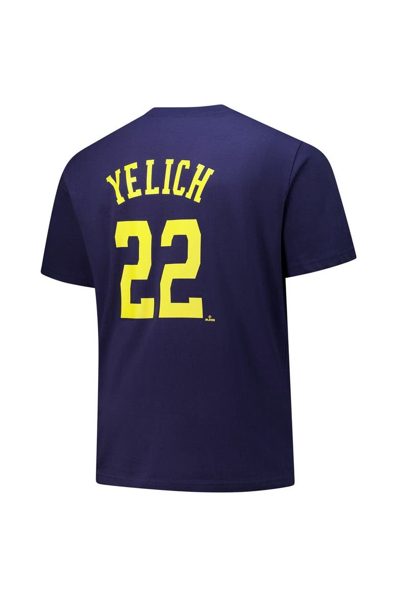 Men's Profile Christian Yelich Navy Milwaukee Brewers Big & Tall Player Name & Number T-Shirt, Alternate, color, Navy