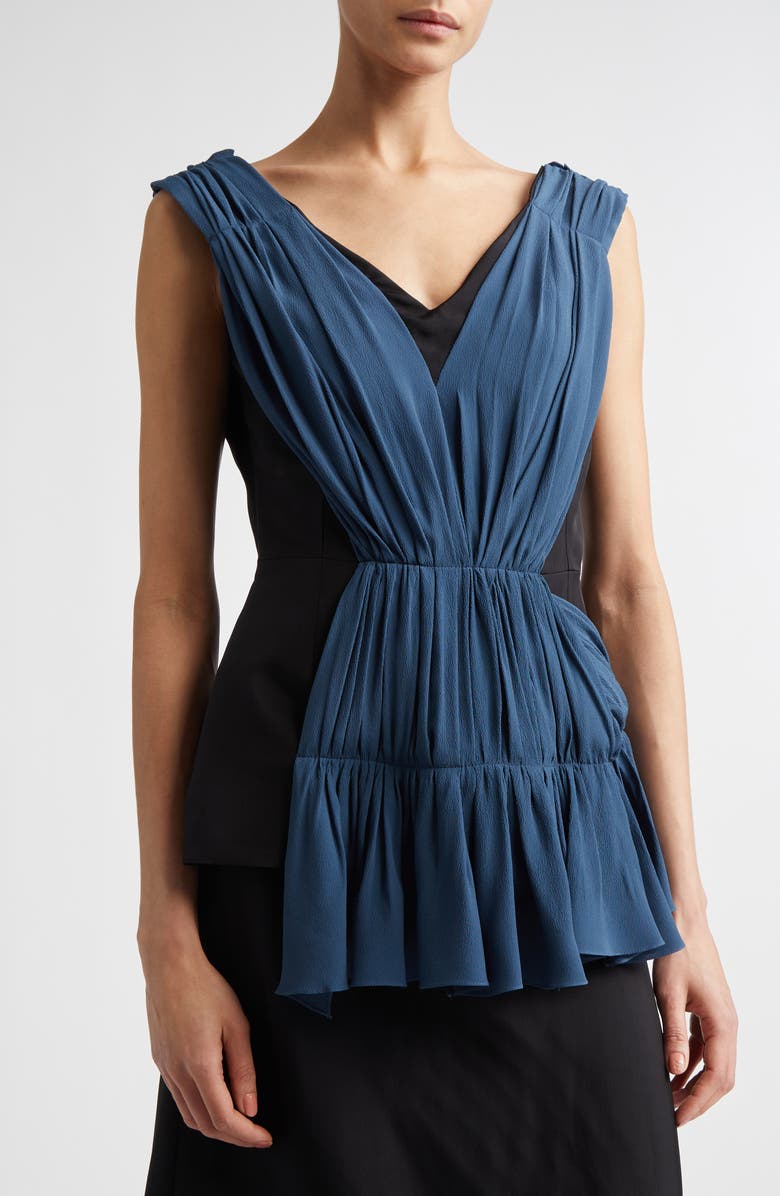 Marni Colorblock Asymmetric Draped Top, Alternate, color, 00N99black