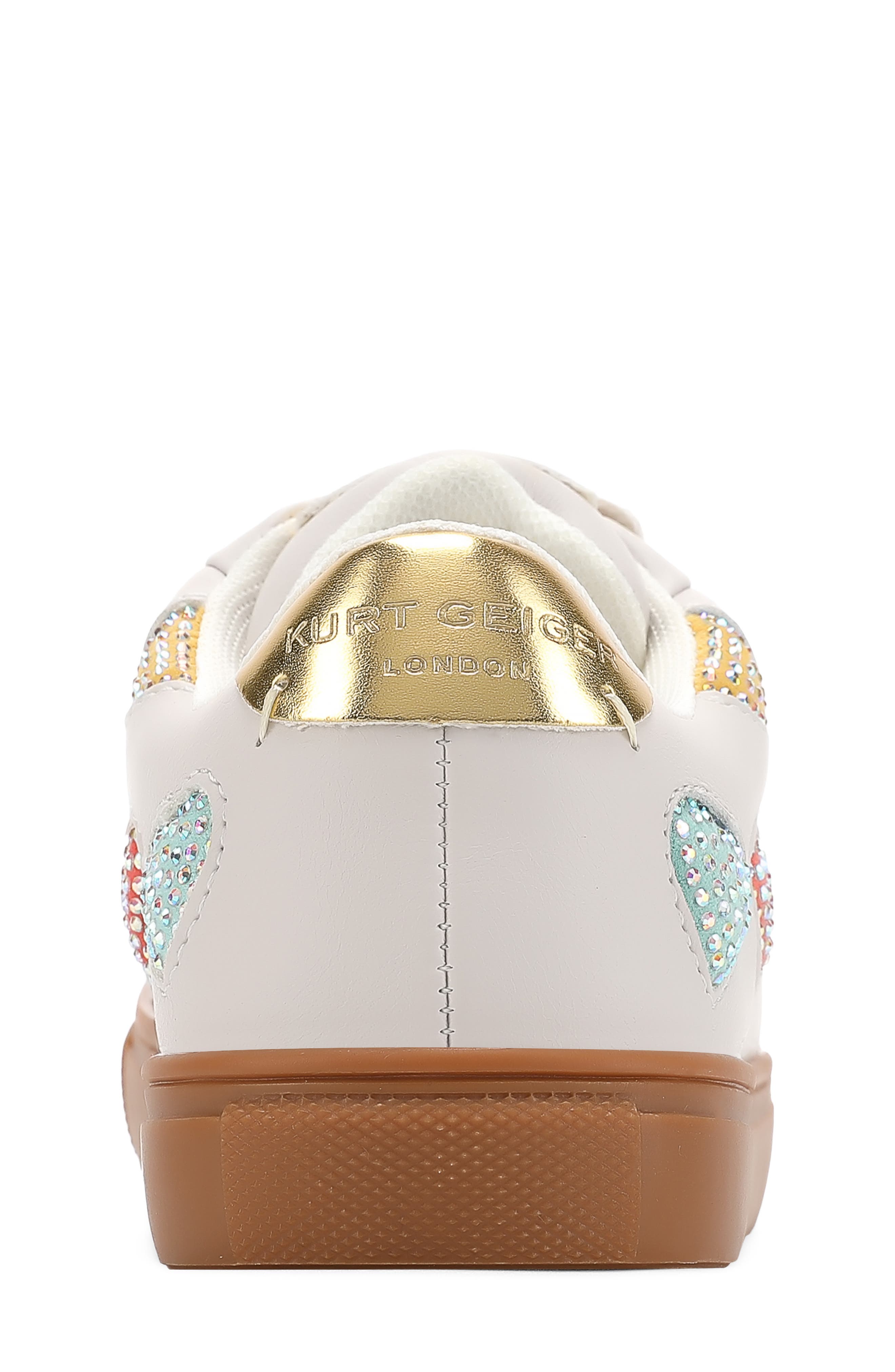 Kurt Geiger London Kids' Mini Lane Love Crystal Heart Sneaker, Alternate, color, Rainbow