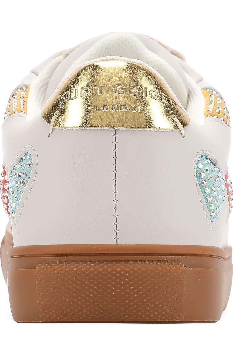 Kurt Geiger London Kids' Mini Lane Love Crystal Heart Sneaker, Alternate, color, Rainbow