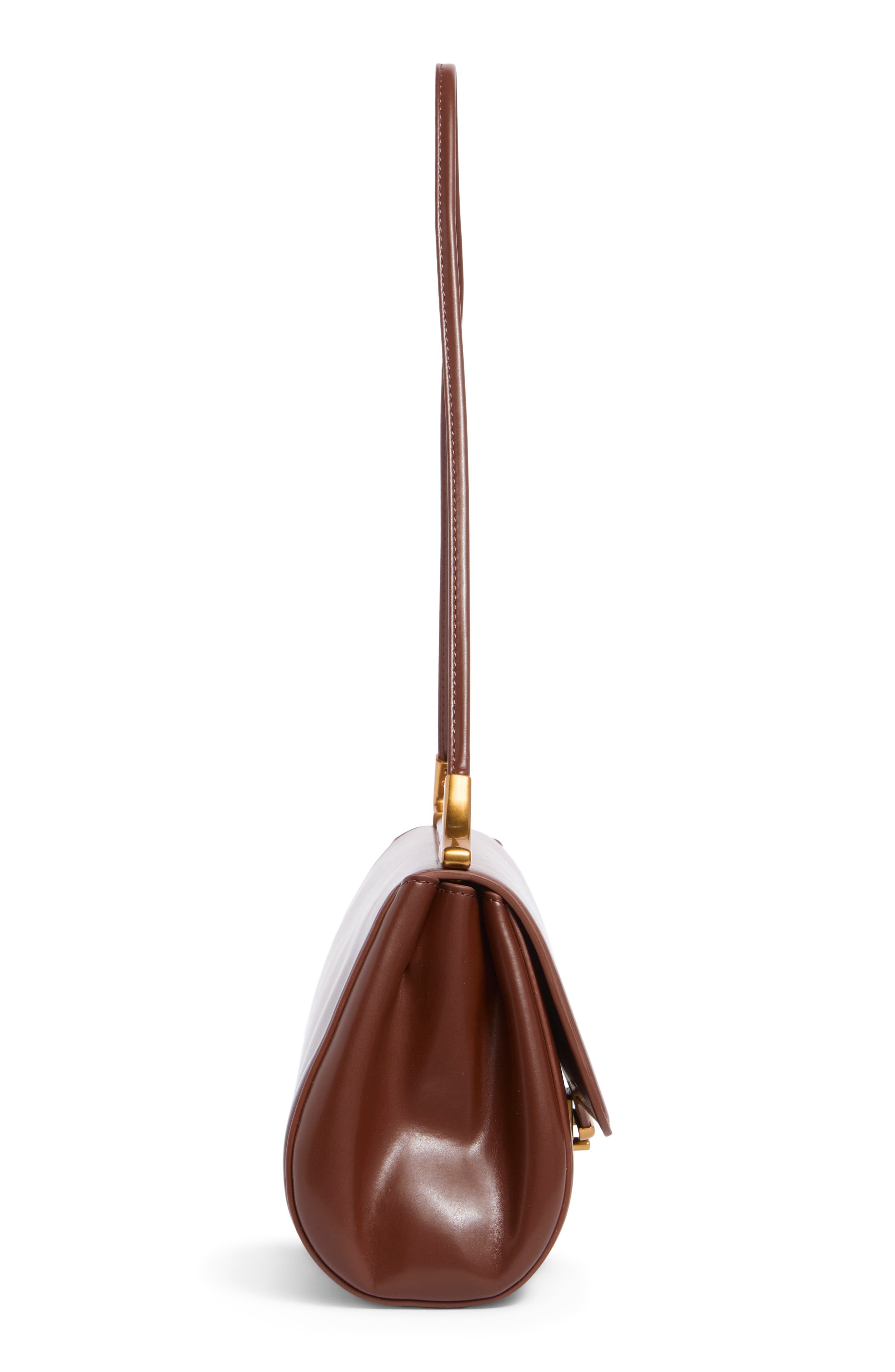 Eloise Faux Leather Shoulder Bag, Alternate, color, DEEP BROWN