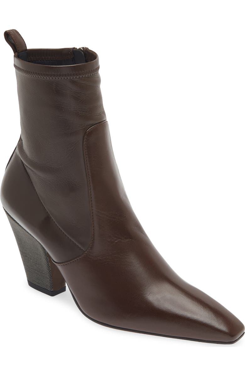 Brunello Cucinelli Monili Heel Bootie, Main, color,