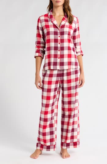 NORDSTROM NORDSTROM COZY COTTON BLEND FLANNEL PAJAMAS