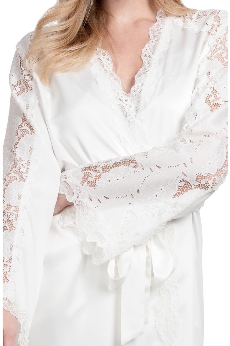 Shyla Embroidered Lace Satin Wrap, Alternate, color, IVORY