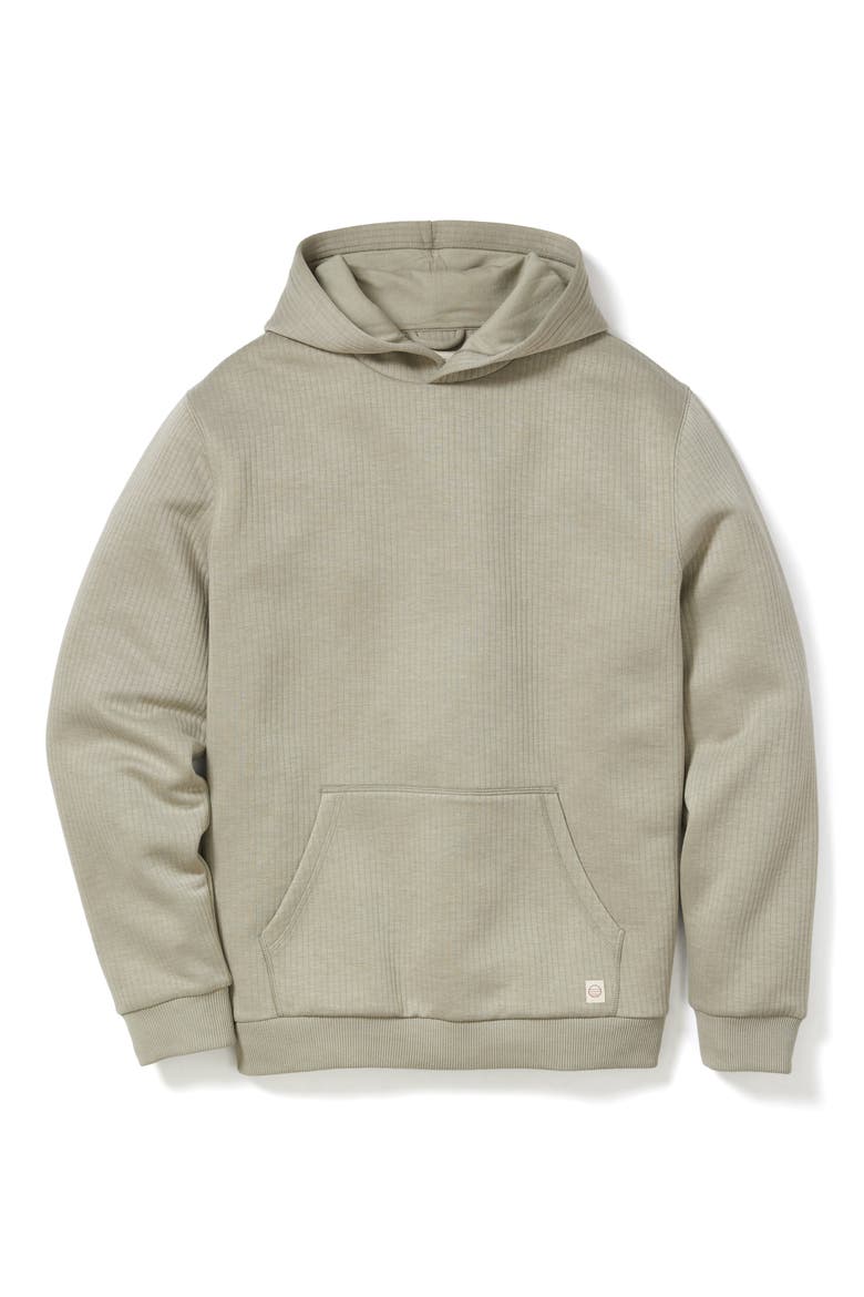 Corbet Vertical Quilted Pullover Hoodie, Alternate, color, TAUPE