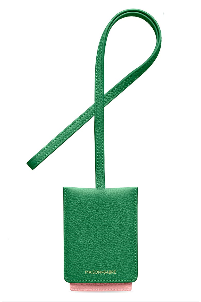 Leather ID Lanyard, Alternate, color, Emerald Lily