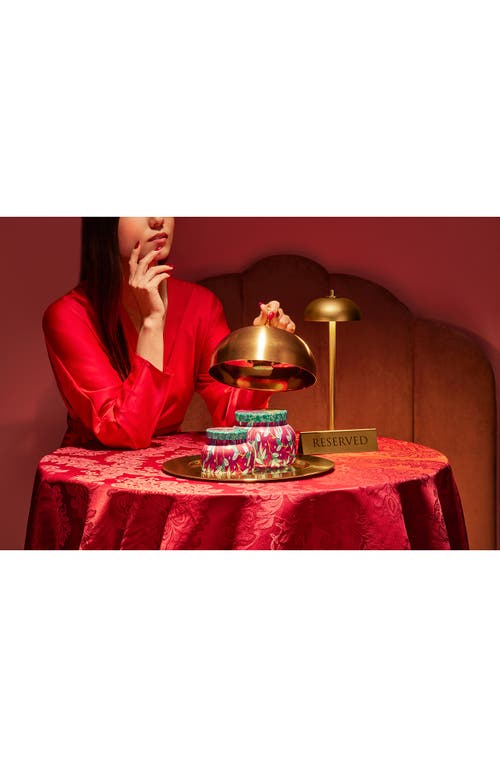 Capri Blue Tinsel & Spice Holiday Pattern Play Petite Candle In Red