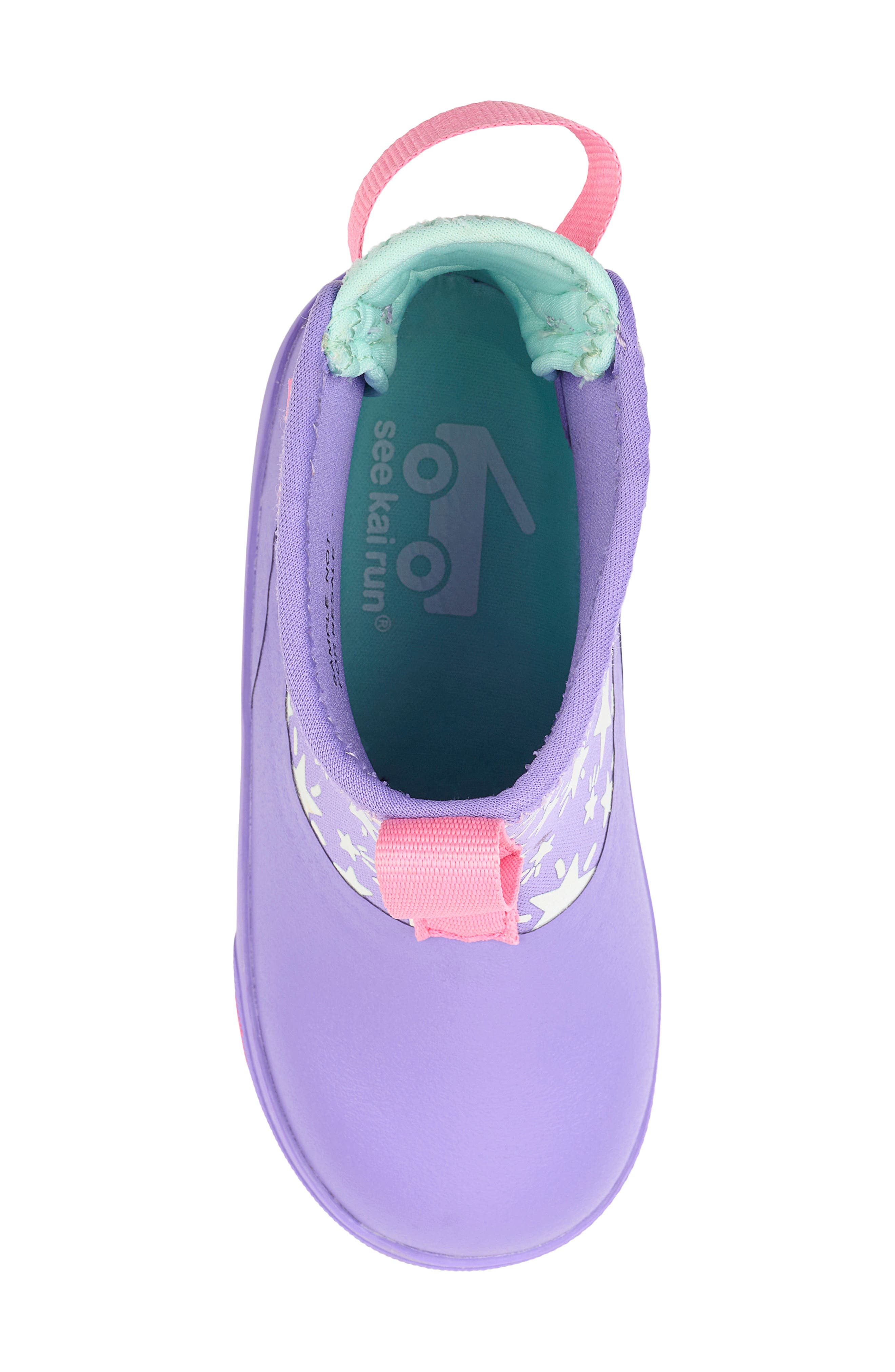 Kids' Ame Waterproof Rain Boot, Alternate, color, PURPLE SUPERSTARS