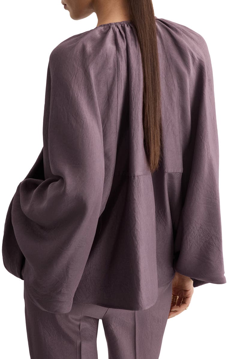 MANGO Oversize Bubble Bomber Jacket, Alternate, color, Purple