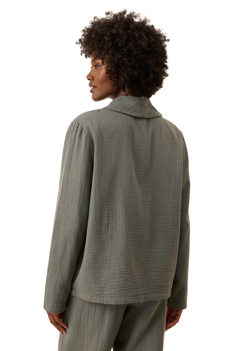 Organic Cotton Coastal Double Gauze Lined Easy Jacket, Alternate, color, Castor Green