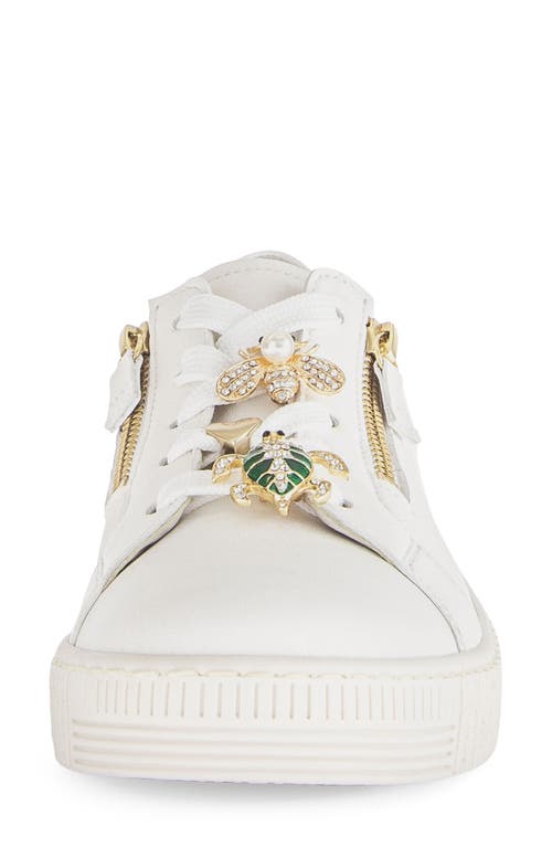 Gabor Embellished Low Top Sneaker In White