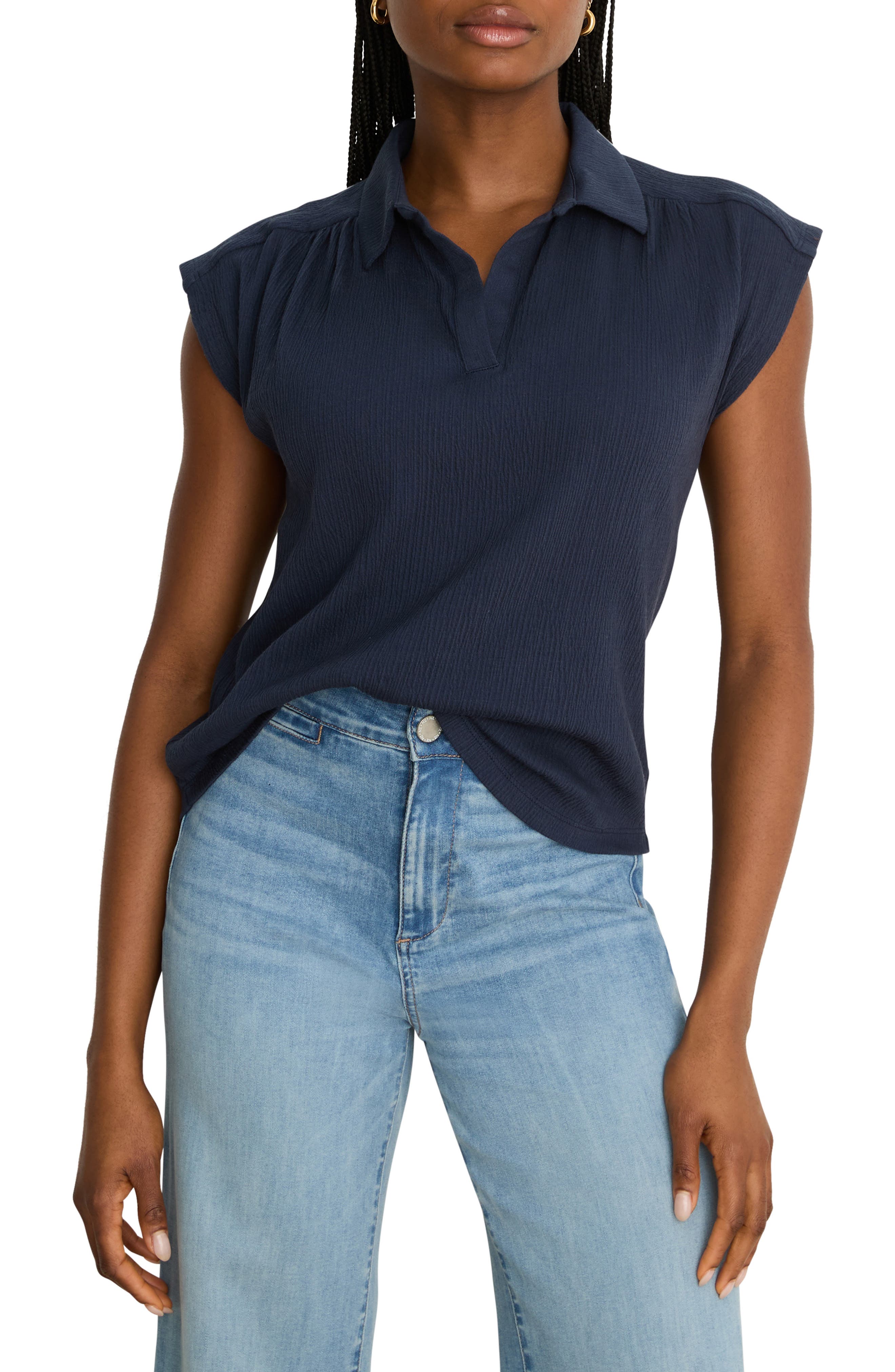 Coastal Crinkle Cotton Blend Top - image 5