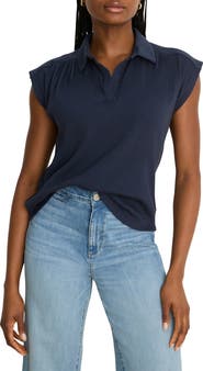 NIC+ZOE Coastal Crinkle Cotton Blend Top
