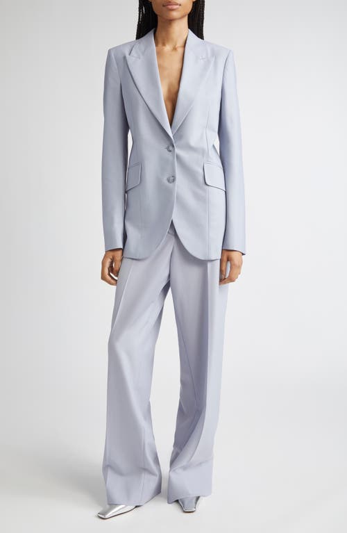 Stella Mccartney Wool Canvas Fitted Blazer In Blue