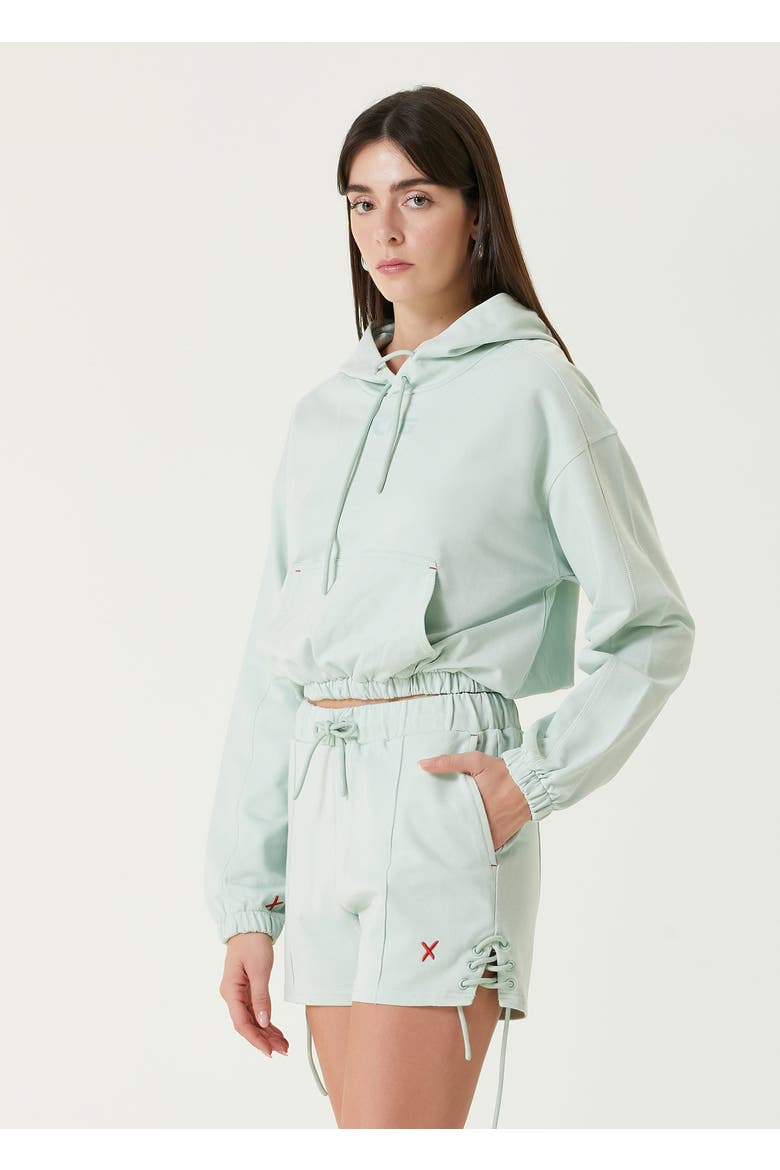 Free Heaven Crop Hoodie, Alternate, color, light green surf spray