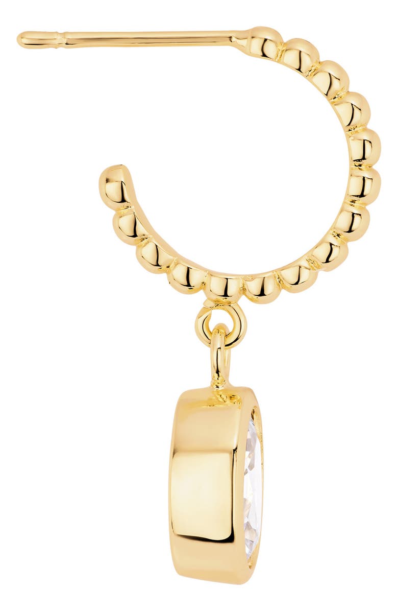 ATHRA LUXE The Beaded Oval Drop Huggie Earrings, Alternate, color, Gold