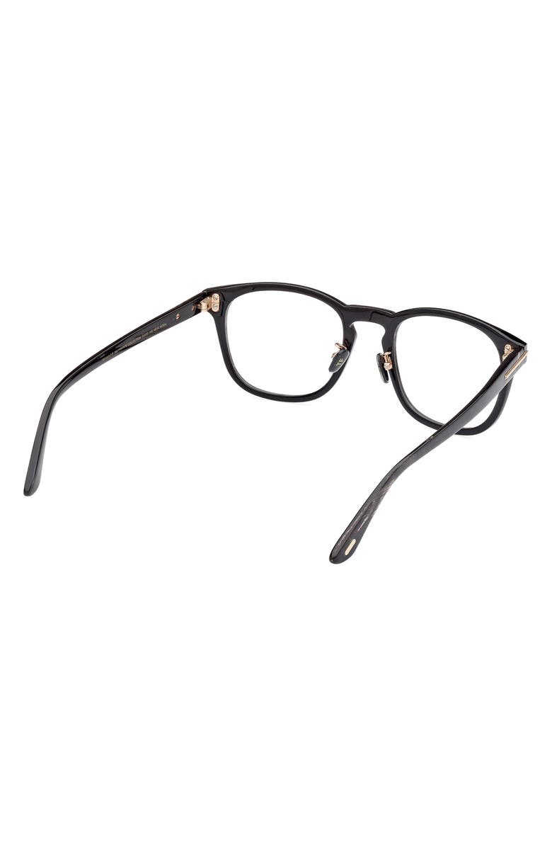 TOM FORD 50mm Square Optical Glasses, Alternate, color, Black And Brown Striped