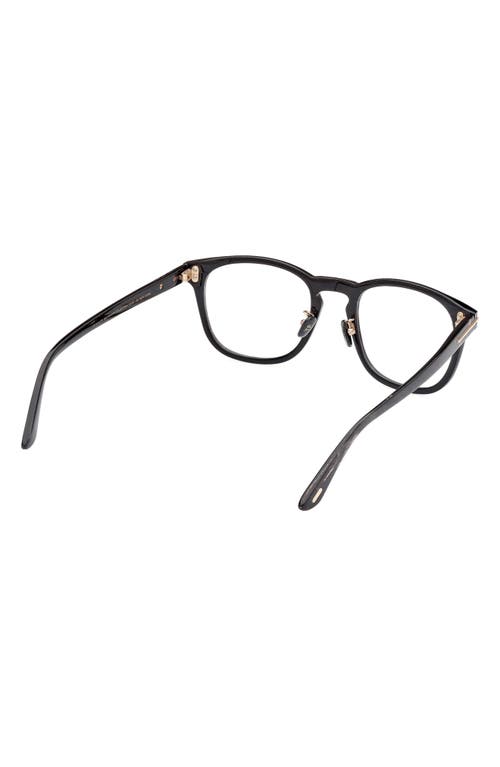Tom Ford 50mm Square Optical Glasses In Black And Brown Striped