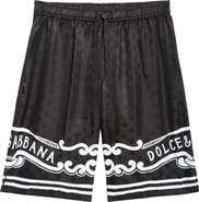 Dolce&Gabbana Logo Jacquard Bandana Print Silk Shorts