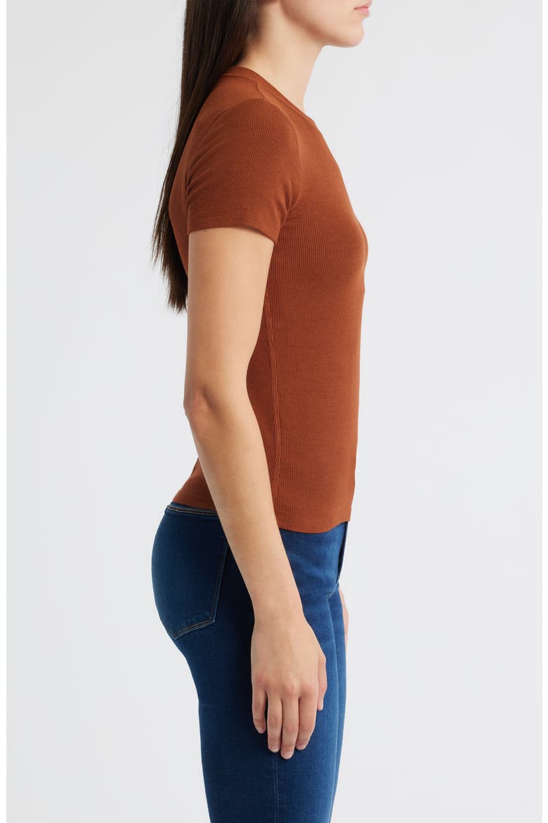 Rib Baby Tee, Alternate, color, RUST