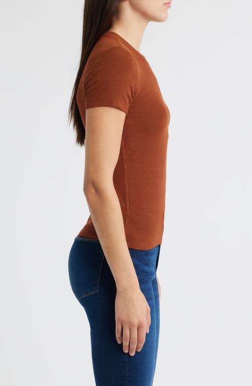 Frame Rib Baby Tee In Brown