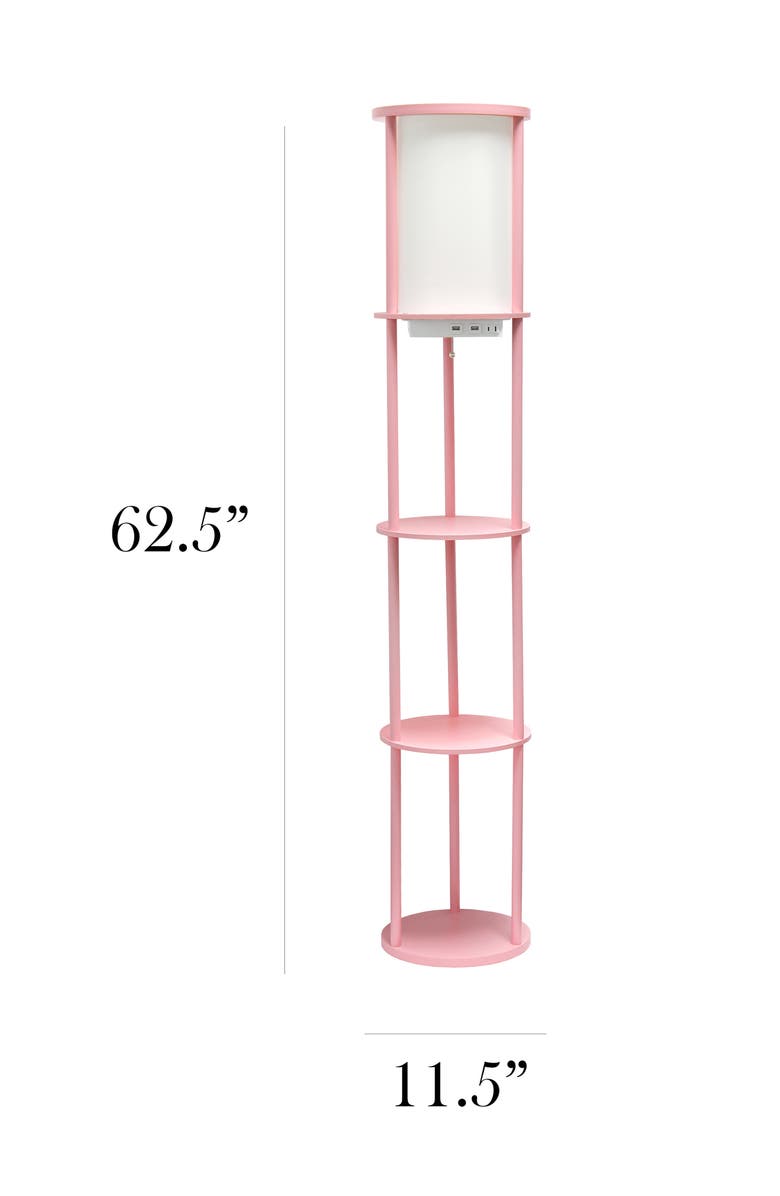 LALIA HOME Shelf USB Floor Lamp, Alternate, color,