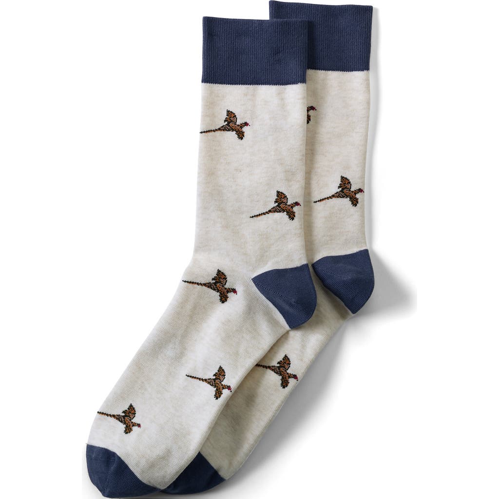 Lands' End Novelty Crew Socks In Gray