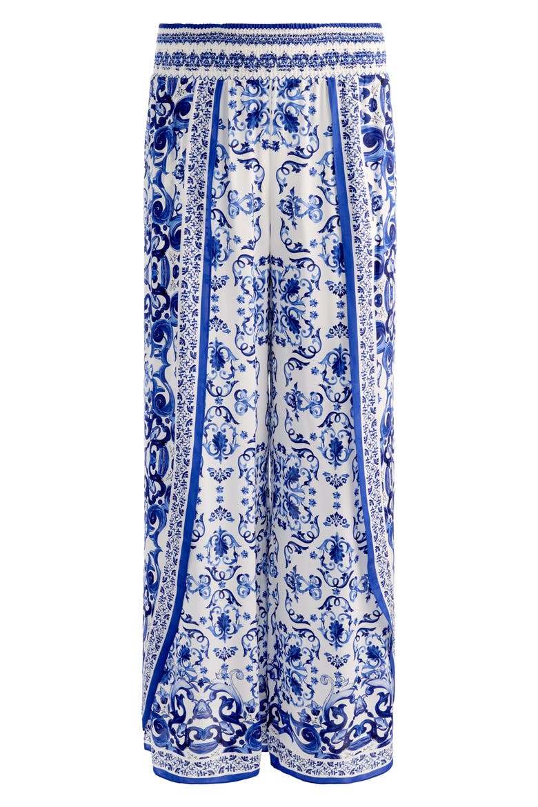 Larissa Smocked Wide Leg Split Pants, Alternate, color, SOLSTICE