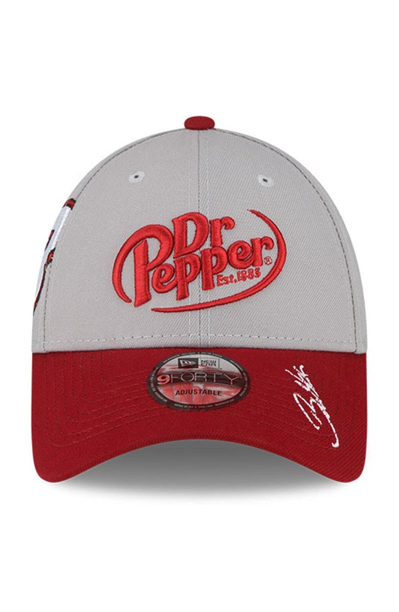 New Era Men's New Era Gray/Maroon Bubba Wallace 9FORTY Dr. Pepper Big Number Snapback Adjustable Hat, Alternate, color, 