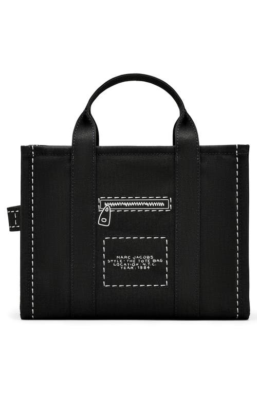 Marc Jacobs The Trompe Loeil Cargo Canvas Medium Tote Bag In Black