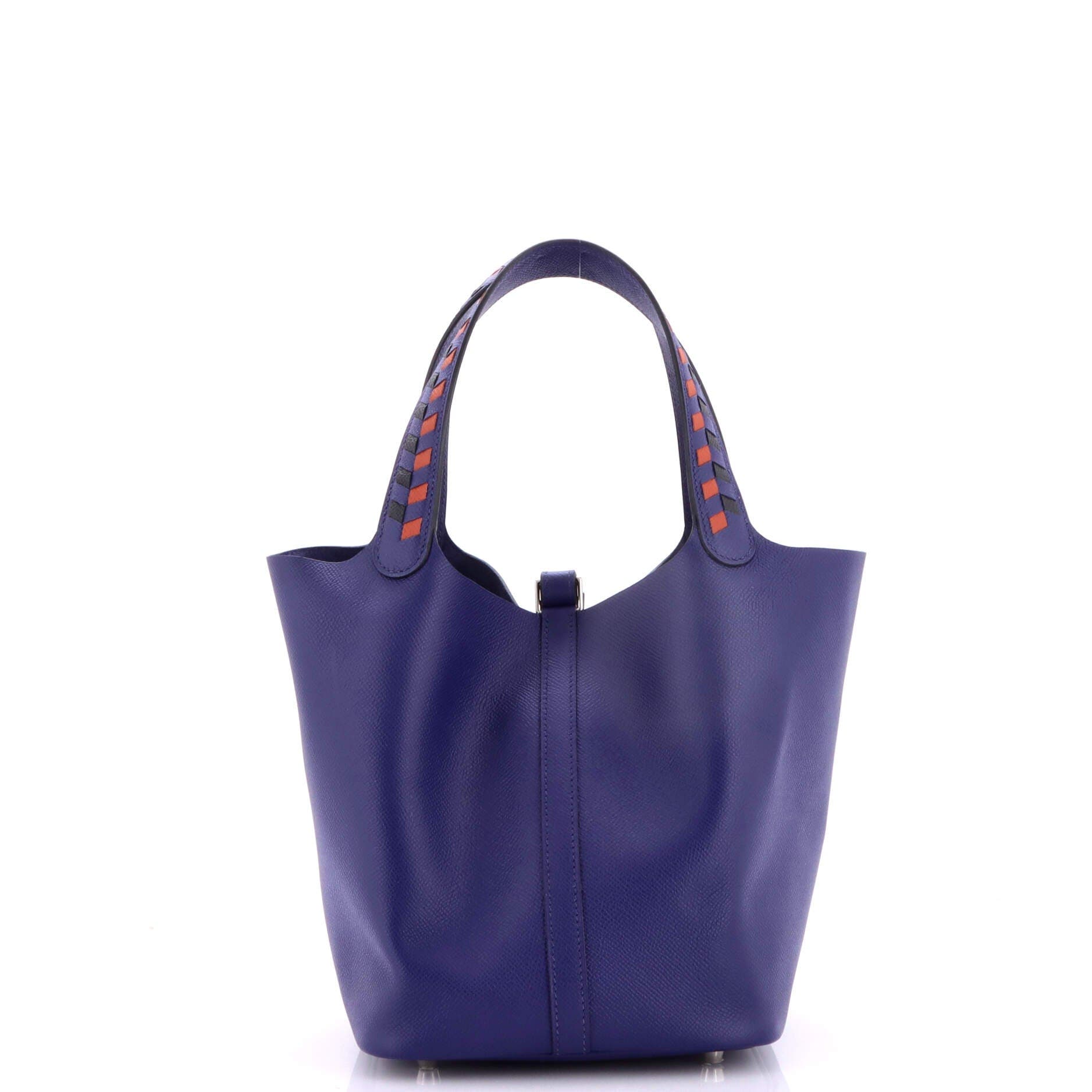 Picotin Lock Bag Tressage Epsom MM, Alternate, color, Blue
