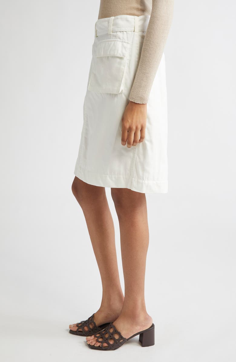 FERRAGAMO Belted Washed Twill Wrap Skirt, Alternate, color, Mascarpone