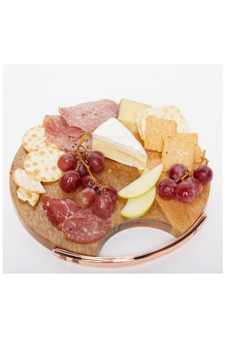 Copper Detailed Serving Board, Alternate, color, COPPER AND WOOD
