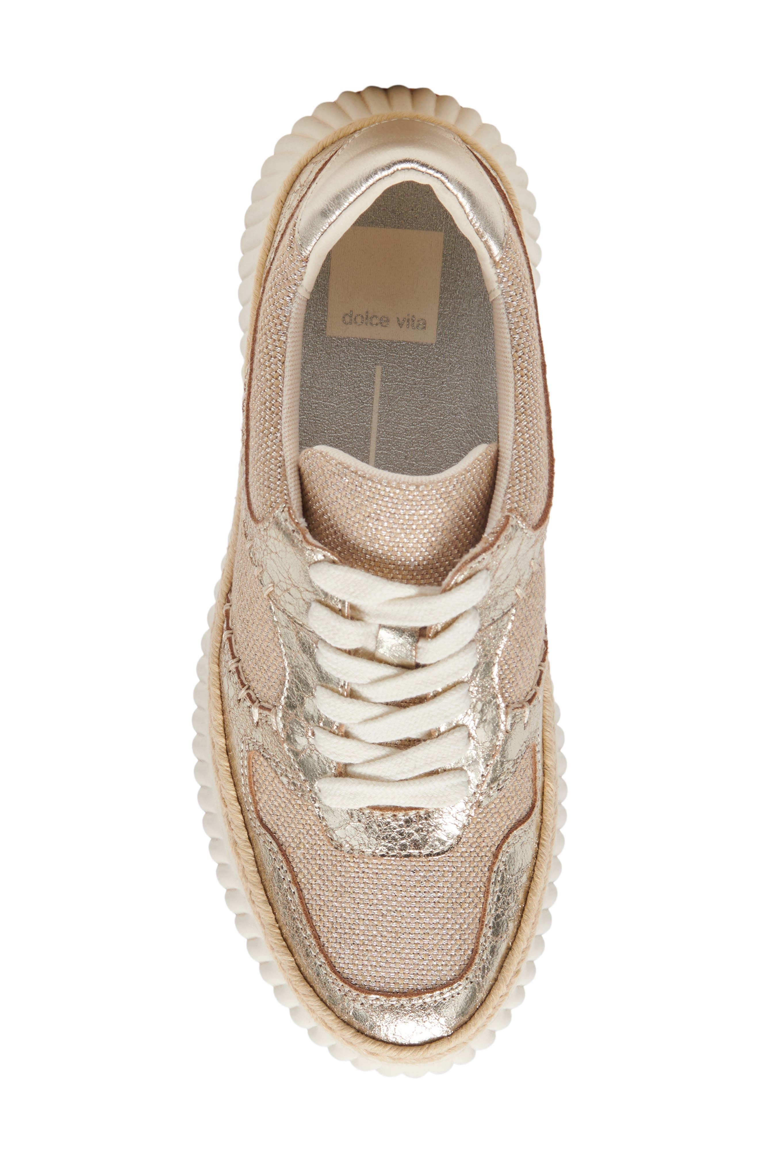 Dolce Vita Dandi Platform Sneaker, Alternate, color, Light Gold Woven