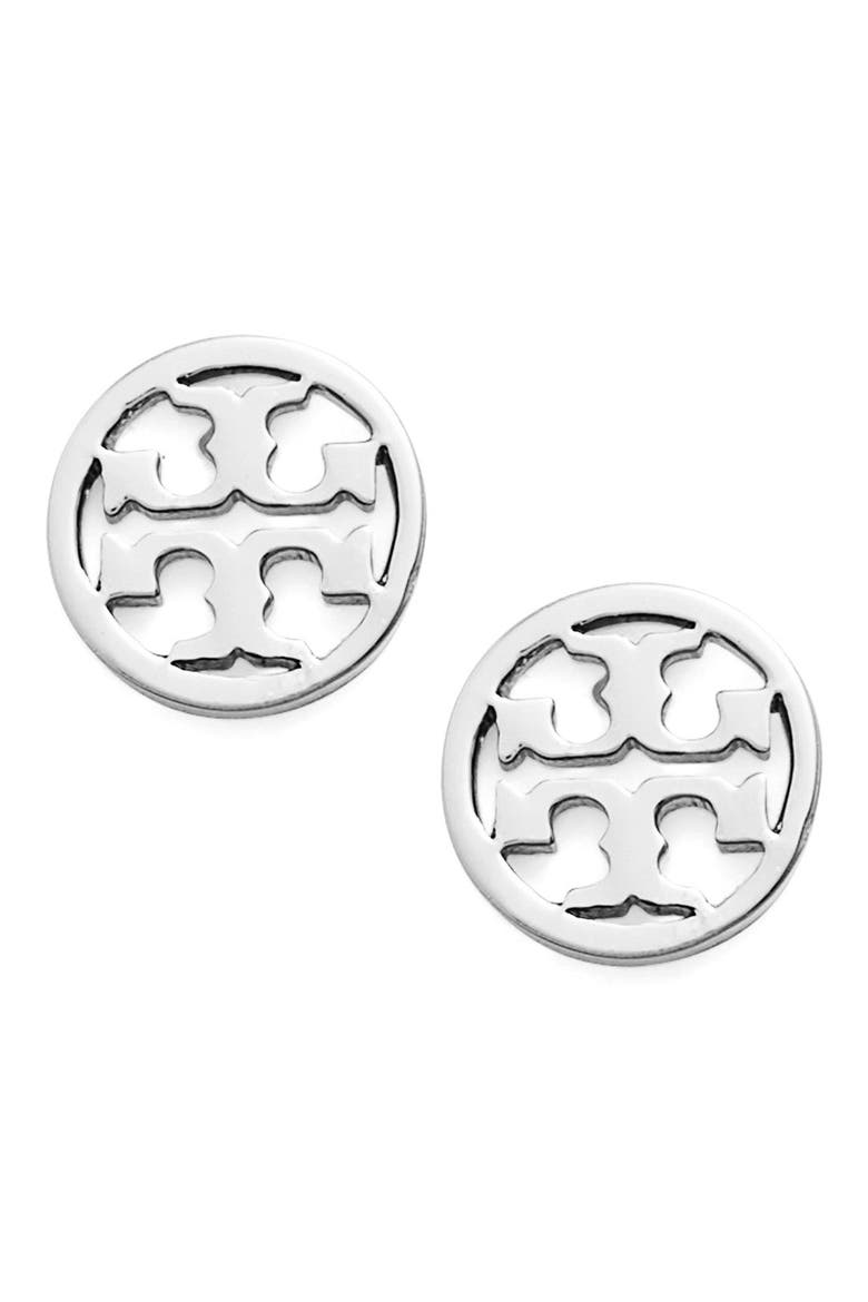 Icon Circle Stud Earrings, Main, color, SILVER