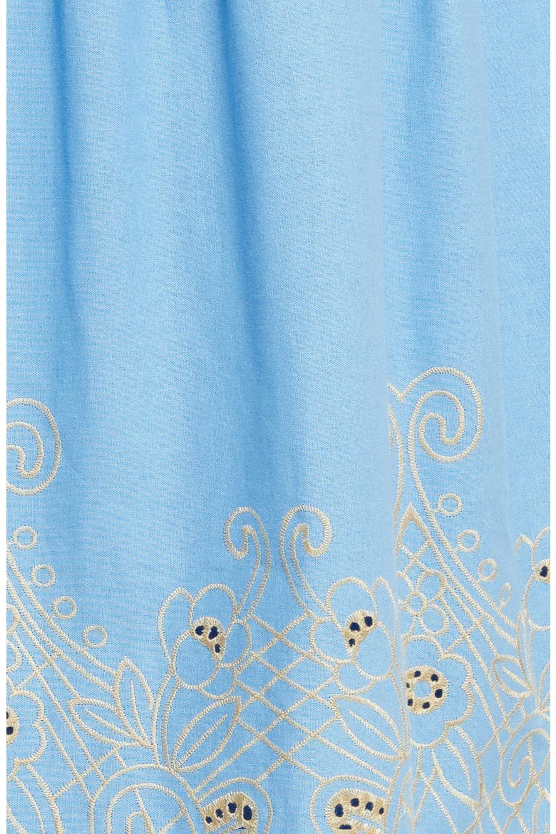 Eyelet Cotton Midi Skirt, Alternate, color, SKY BLUE
