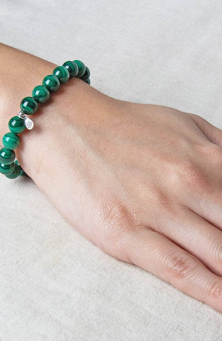 Tiny Rituals Genuine Real Malachite Energy Bracelet, Alternate, color, Malachite Green