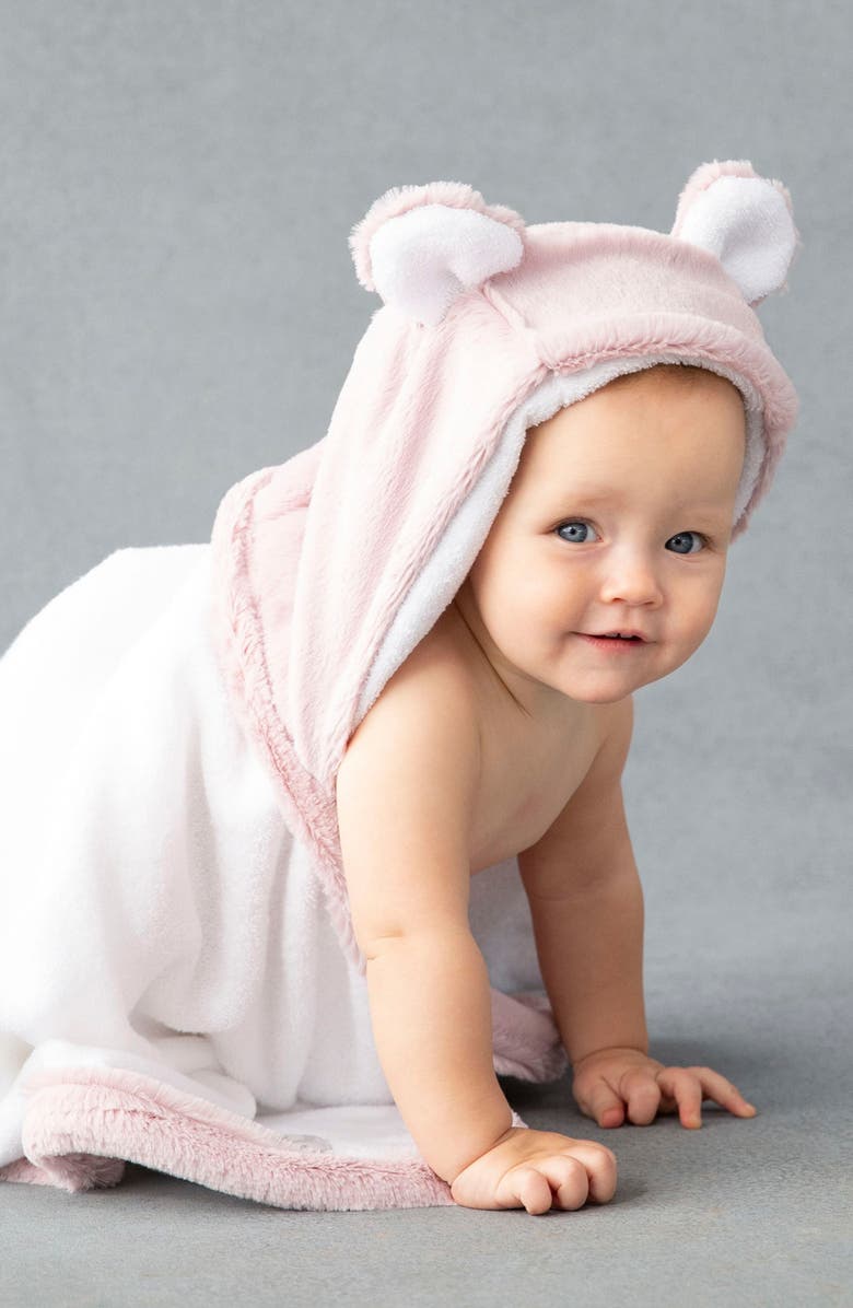 Little Giraffe Hooded Towel & Plush Blankie Bath Bundle, Alternate, color, Pink