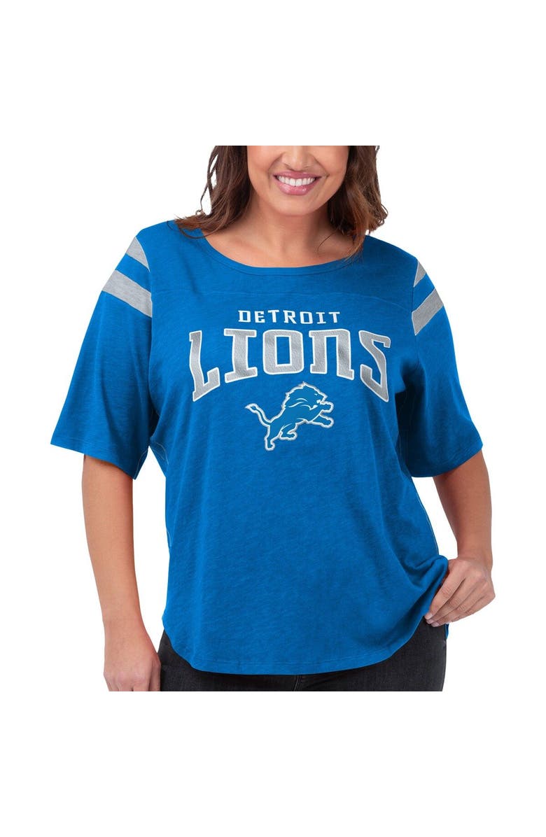 G-III 4HER BY CARL BANKS Women's G-III 4Her by Carl Banks Royal Detroit Lions Plus Size Linebacker T-Shirt, Main, color, Royal