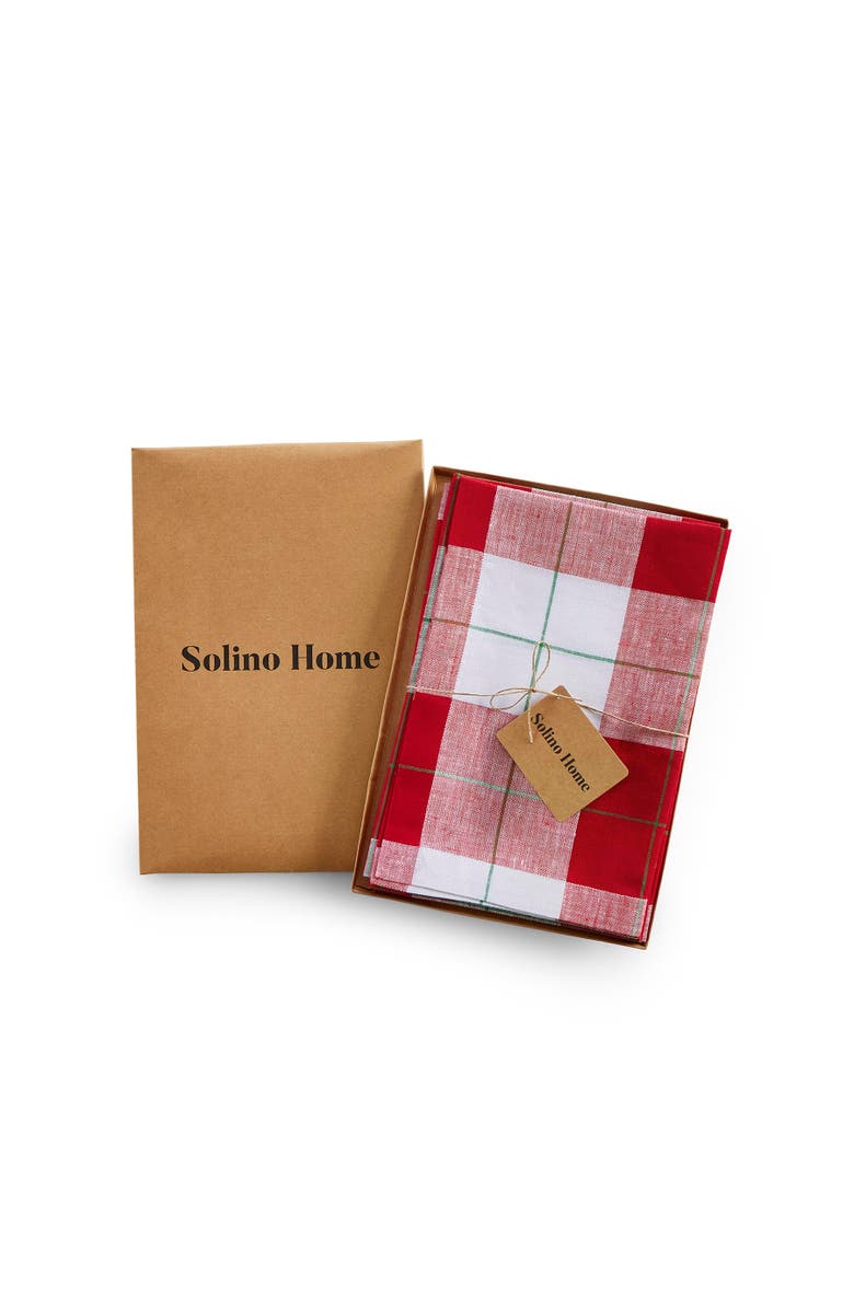 Solino Home Linen Dinner Napkins - Very Merry Plaid, 18" x 18" Inch, Alternate, color, Very Merry