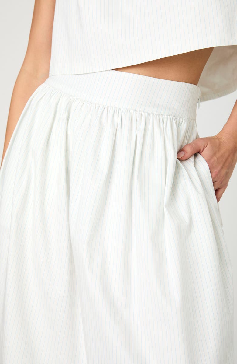 French Connection Pinstripe Cotton Poplin Skirt, Alternate, color, 