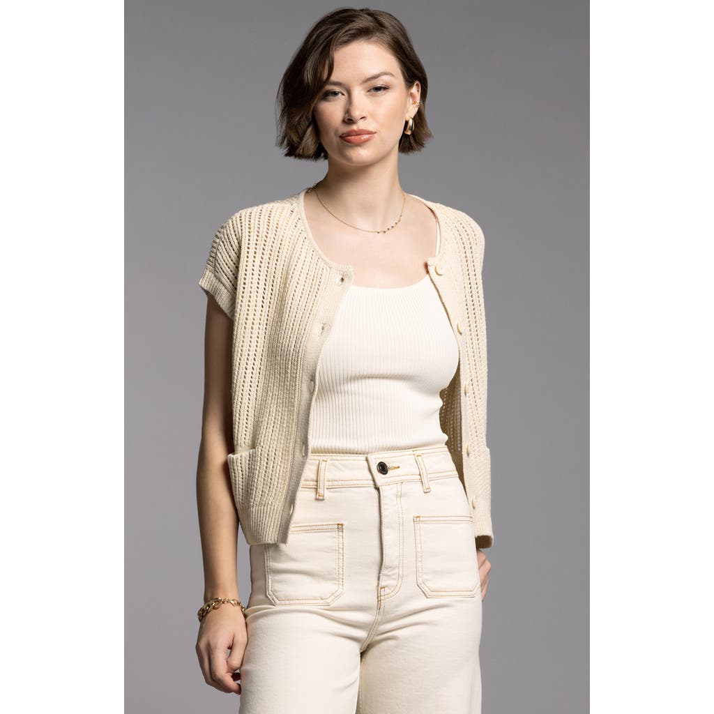 WEEKEND LOS ANGELES WEEKEND LOS ANGELES VIOLETTE SHORT SLEEVE LINEN & COTTON CARDIGAN