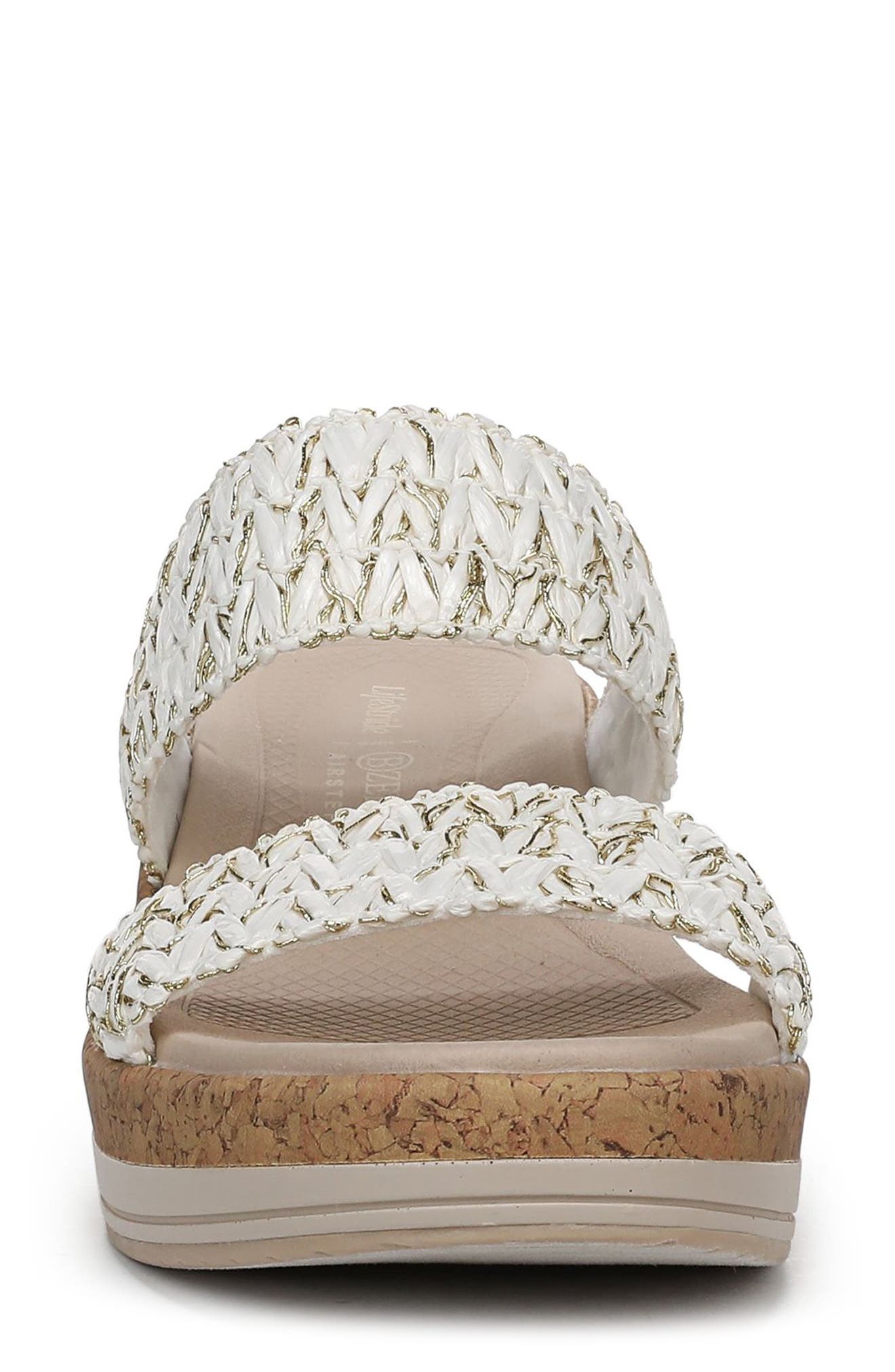 Resort Platform Slide Sandal, Alternate, color, WHITE / GOLD