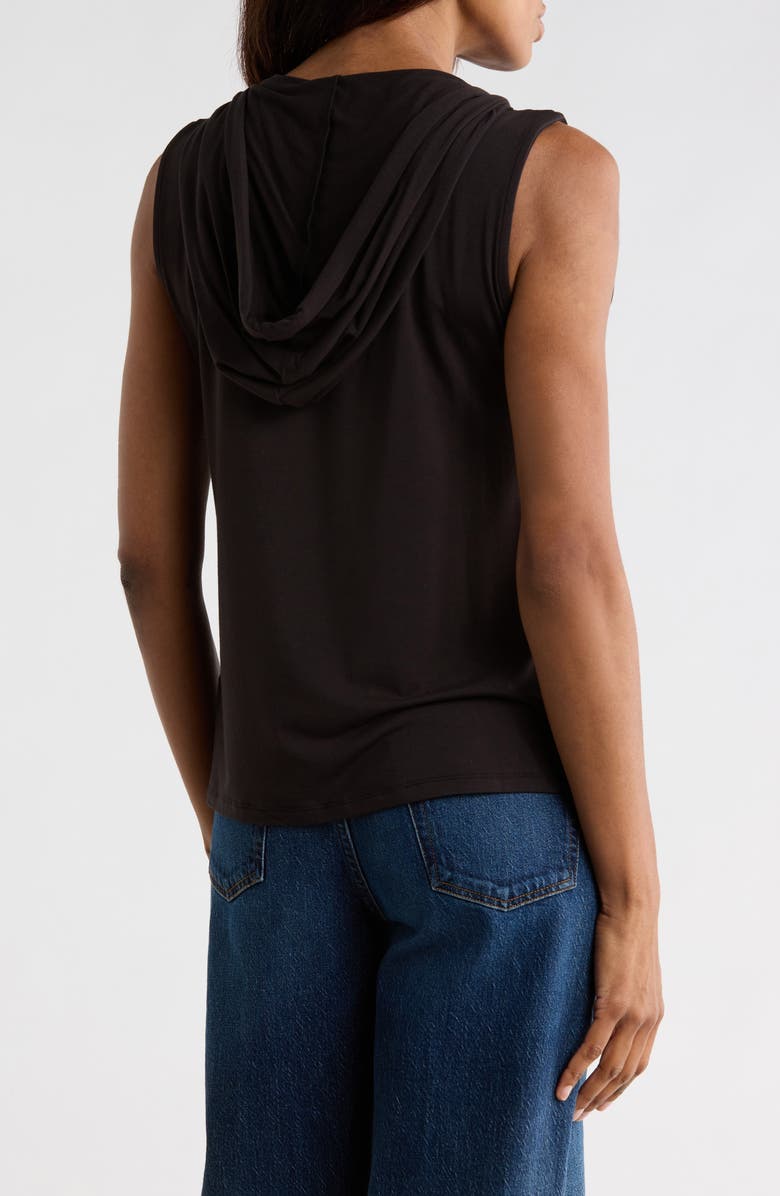 JASON WU Half Zip Sleeveless Hoodie, Alternate, color, Black